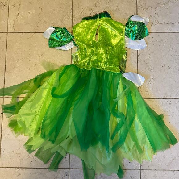 Teetot Tinker Bell Fairy Leaf Halloween Costume Wings Green Gold Child Small 5/6 - Picture 10 of 14